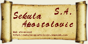 Sekula Apostolović vizit kartica